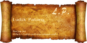 Ludik Patony névjegykártya